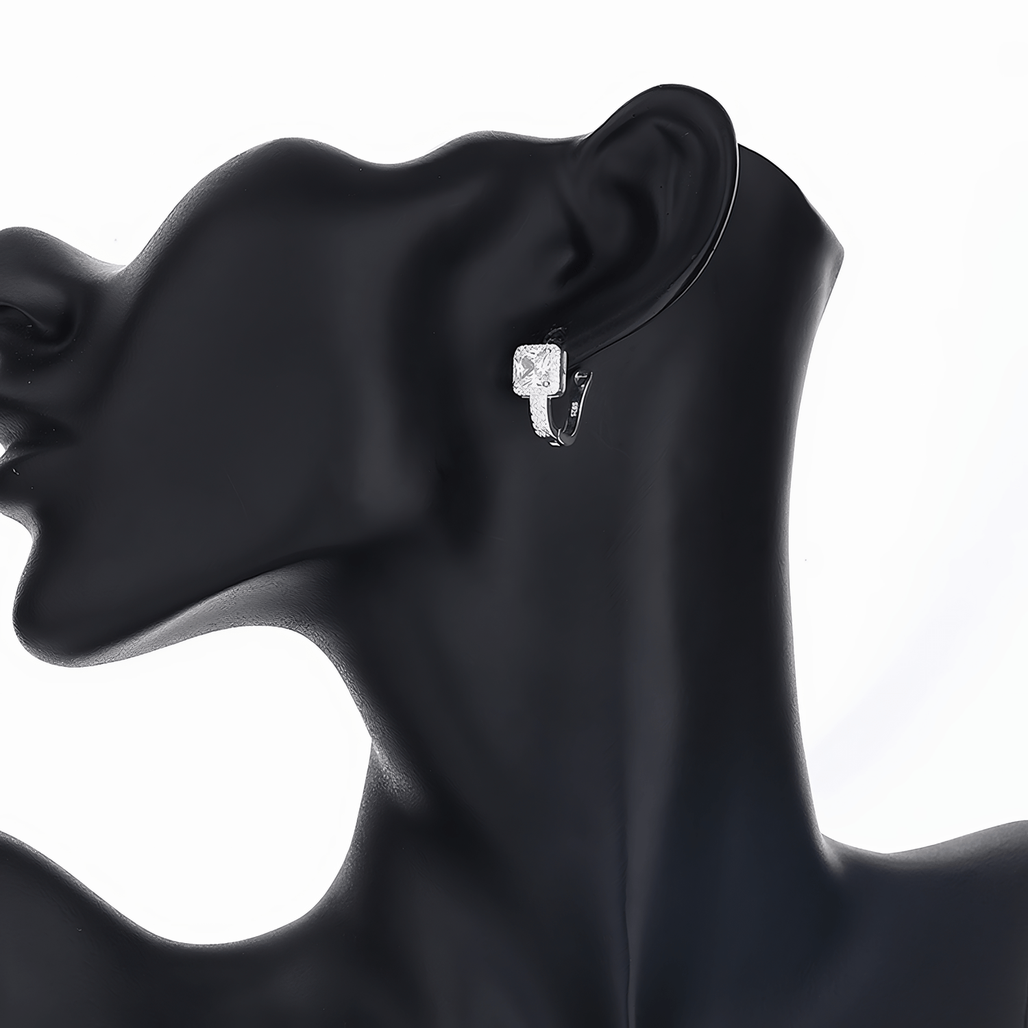Square Sparkle Hoop Earrings – 925 Silver - NAFALUXE