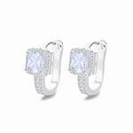 Square Sparkle Hoop Earrings – 925 Silver - NAFALUXE