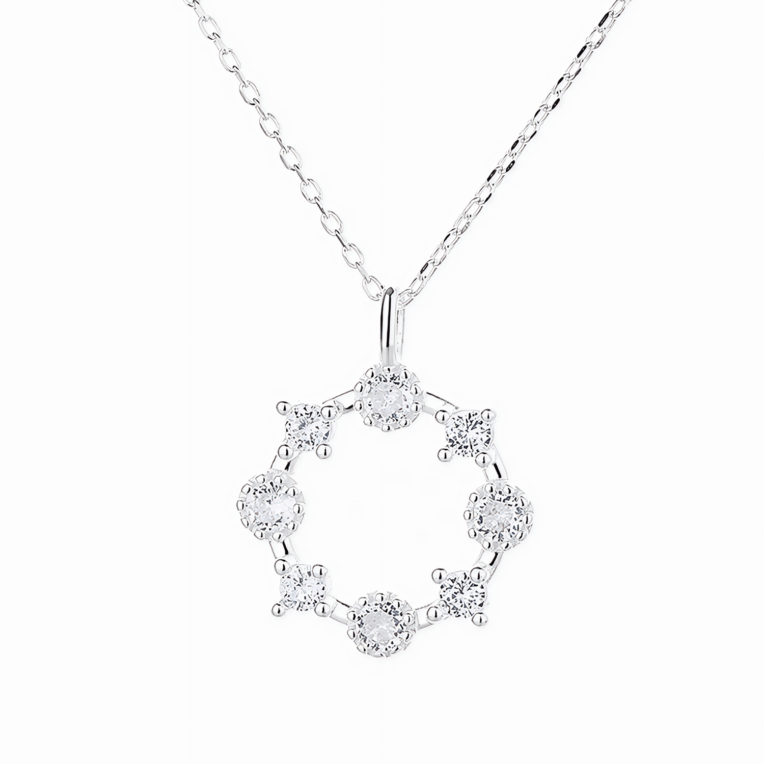 Starlight Circle Pendant – 925 Silver - NAFALUXE