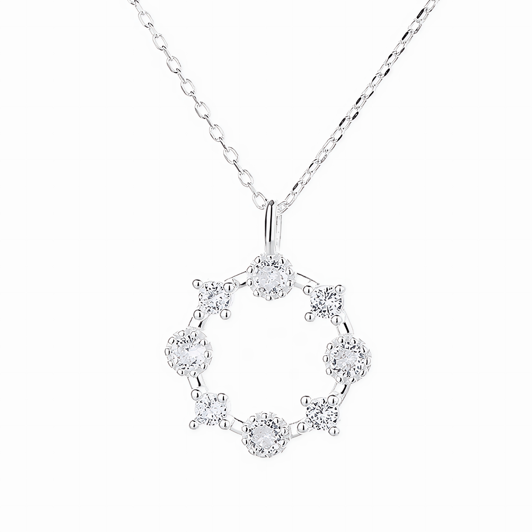 Starlight Circle Pendant – 925 Silver - NAFALUXE
