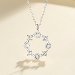 Starlight Circle Pendant – 925 Silver - NAFALUXE