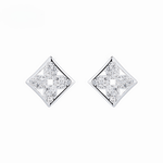 Sterling Silver 925 Diamond - Shaped Stud Earrings – AAA Cubic Zirconia - NAFALUXE