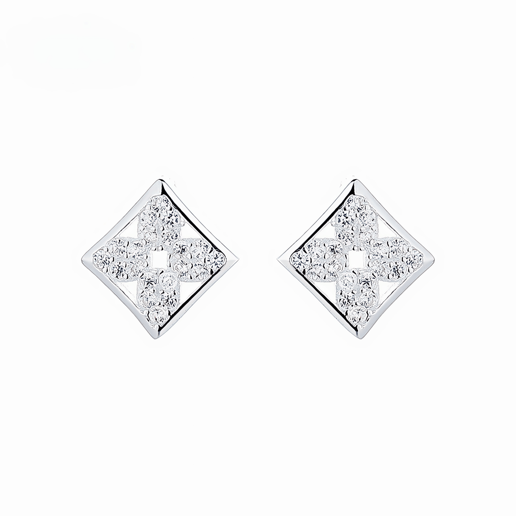 Sterling Silver 925 Diamond - Shaped Stud Earrings – AAA Cubic Zirconia - NAFALUXE