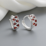 Sterling Silver 925 Hoop Earrings – Red Teardrop AAA Cubic Zirconia - NAFALUXE