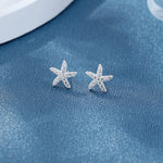 Sterling Silver 925 Starfish Stud Earrings – AAA Cubic Zirconia - NAFALUXE