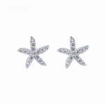 Sterling Silver 925 Starfish Stud Earrings – AAA Cubic Zirconia - NAFALUXE