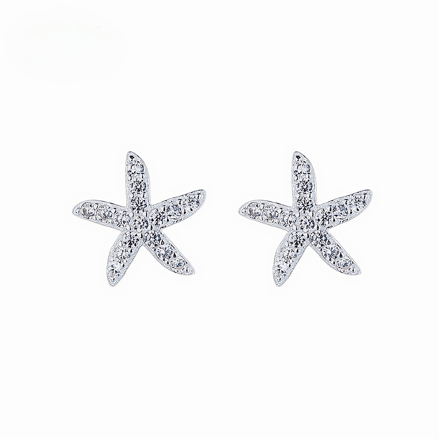Sterling Silver 925 Starfish Stud Earrings – AAA Cubic Zirconia - NAFALUXE