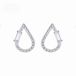 Sterling Silver 925 Teardrop Earrings – Clear AAA Cubic Zirconia - NAFALUXE