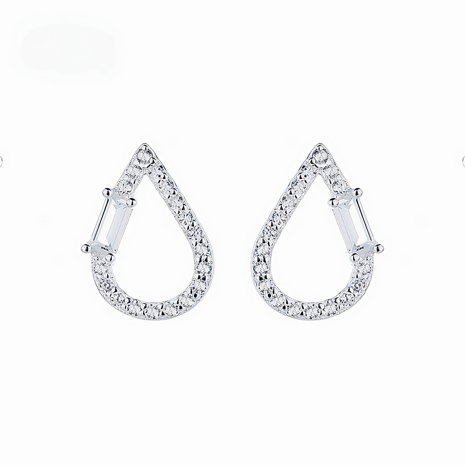 Sterling Silver 925 Teardrop Earrings – Clear AAA Cubic Zirconia - NAFALUXE