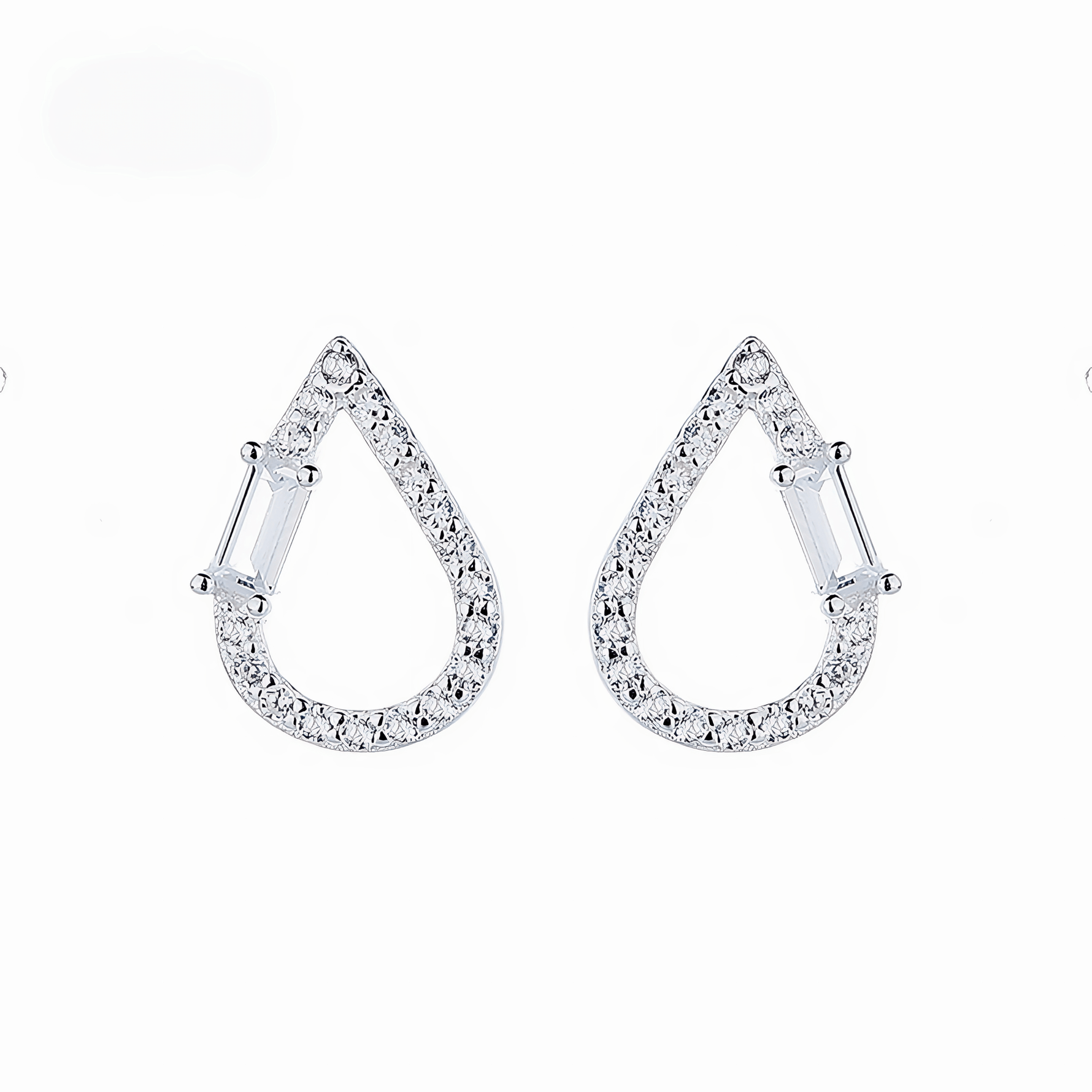 Sterling Silver 925 Teardrop Earrings – Clear AAA Cubic Zirconia - NAFALUXE