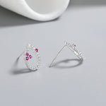 Sterling Silver 925 Teardrop Earrings – Pink & White AAA Cubic Zirconia - NAFALUXE