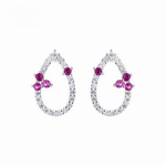 Sterling Silver 925 Teardrop Earrings – Pink & White AAA Cubic Zirconia - NAFALUXE