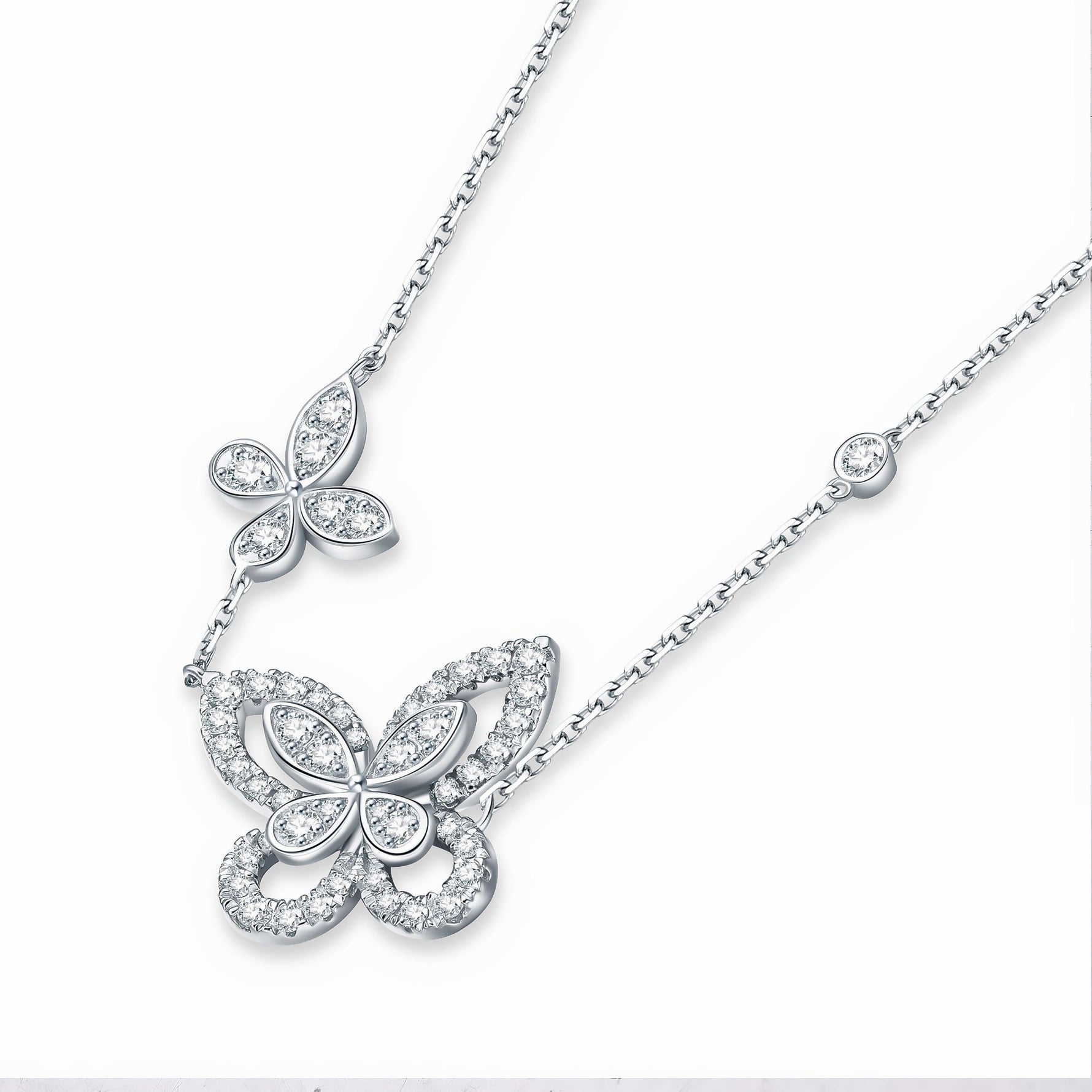 Sterling Silver Butterfly Necklace - NAFALUXE