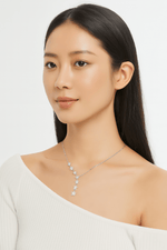 Sterling Silver Cascading Star Pendant Necklace - NAFALUXE