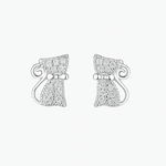 Sterling Silver Cat Studs - NAFALUXE
