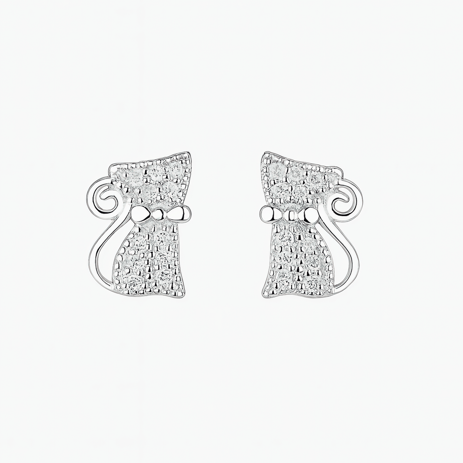 Sterling Silver Cat Studs - NAFALUXE