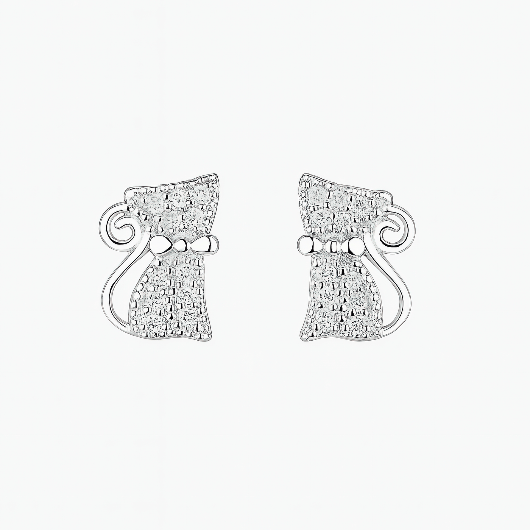 Sterling Silver Cat Studs - NAFALUXE