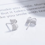 Sterling Silver Cat Studs - NAFALUXE