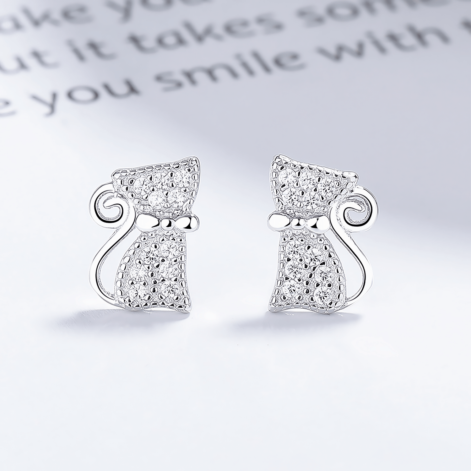 Sterling Silver Cat Studs - NAFALUXE