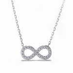 Sterling Silver CZ Infinity Symbol Necklace - NAFALUXE