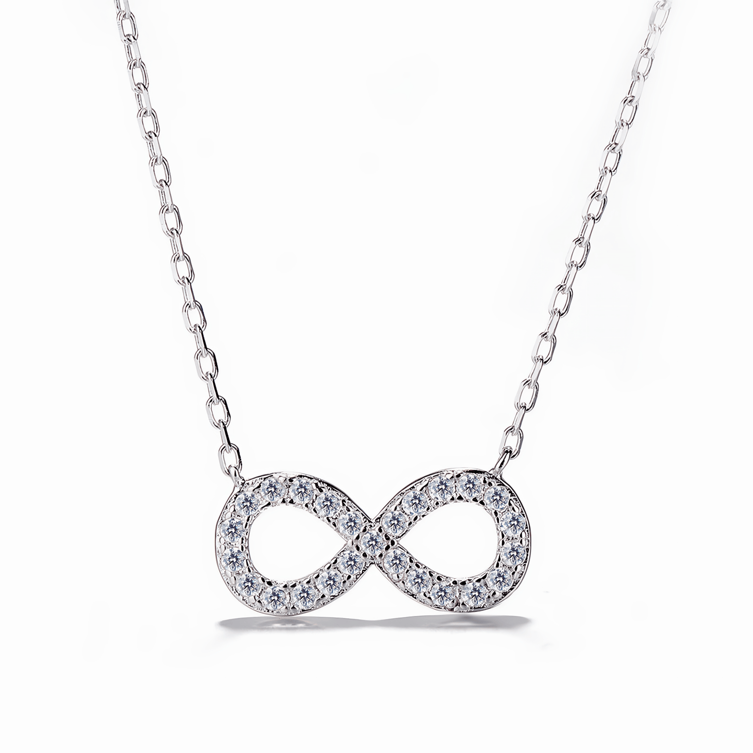 Sterling Silver CZ Infinity Symbol Necklace - NAFALUXE