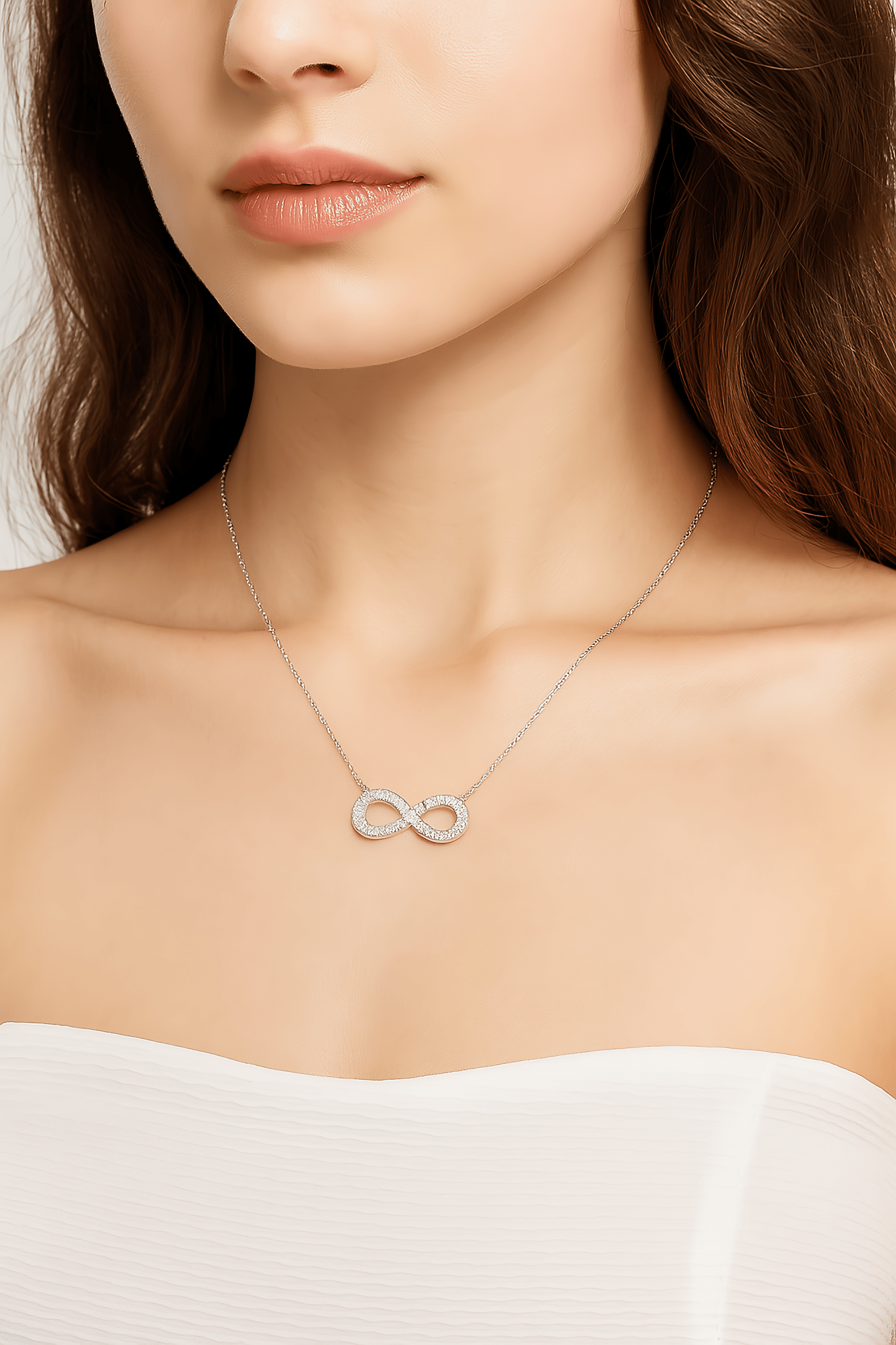 Sterling Silver CZ Infinity Symbol Necklace - NAFALUXE