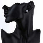 Sterling Silver Floral Earrings – AAA Blue & White Zirconia - NAFALUXE