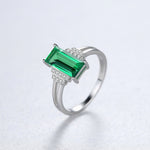 Sterling Silver Green CZ Accent Ring - NAFALUXE