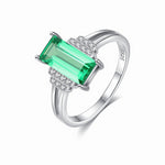 Sterling Silver Green CZ Accent Ring - NAFALUXE