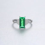 Sterling Silver Green CZ Accent Ring - NAFALUXE