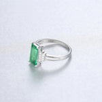 Sterling Silver Green CZ Accent Ring - NAFALUXE