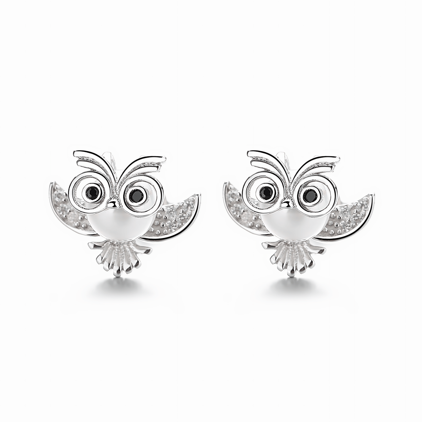 Sterling Silver Owl Studs - NAFALUXE