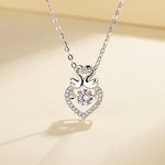 Swan Heart Pendant Necklace – 925 Silver - NAFALUXE