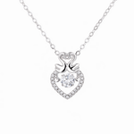 Swan Heart Pendant Necklace – 925 Silver - NAFALUXE