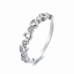 Sweetheart Band Ring in Sterling Silver with Sparkling Accents - NAFALUXE
