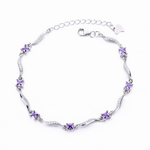 Swirling Wave Amethyst Bracelet Sterling Silver 925 - NAFALUXE