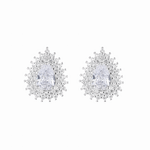 Teardrop Sparkle Stud Earrings – 925 Silver - NAFALUXE