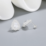 Teardrop Sparkle Stud Earrings – 925 Silver - NAFALUXE