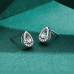 Teardrop Sparkle Studs in 925 Sterling Silver with Zirconia Accents - NAFALUXE