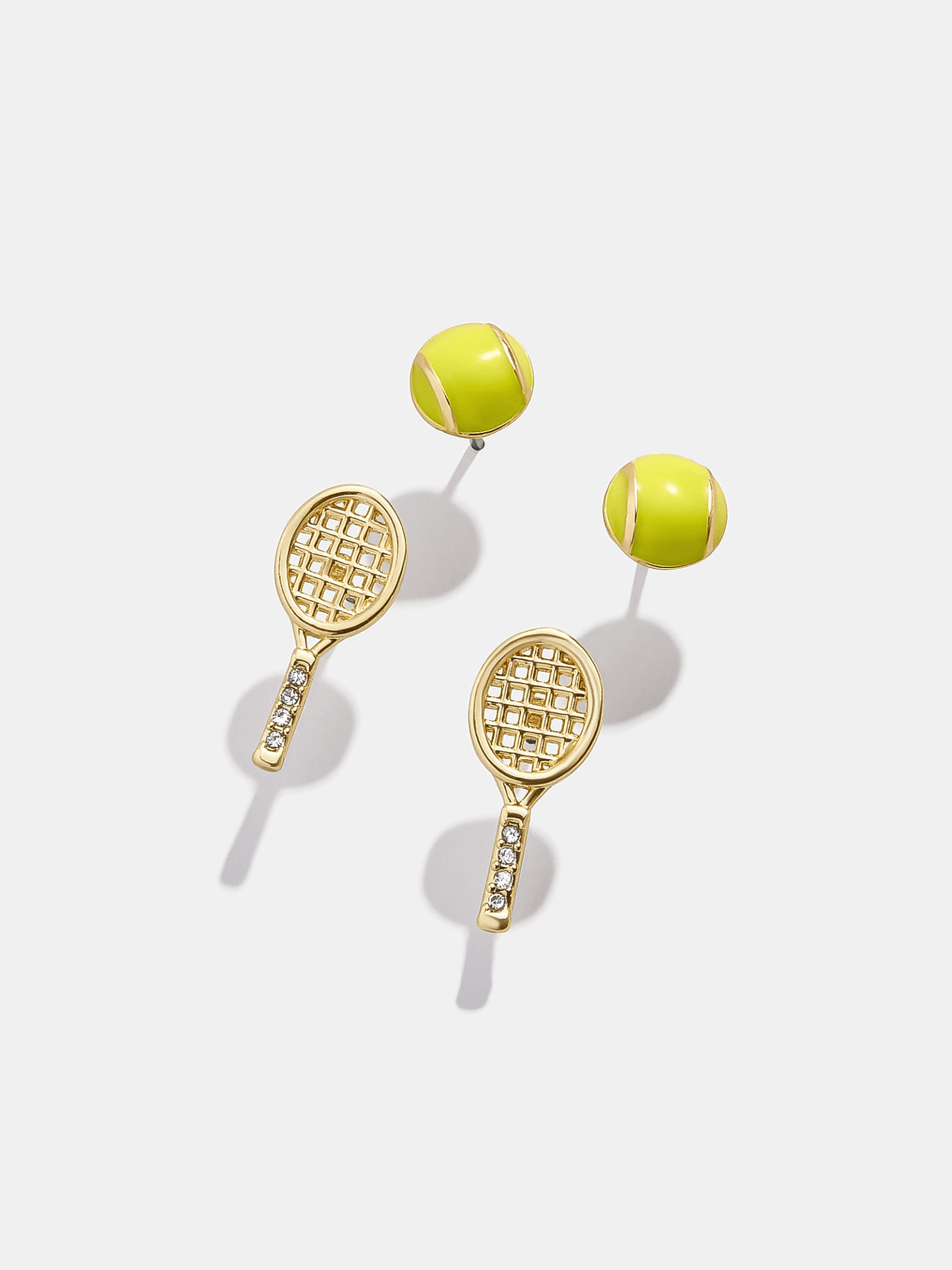 Tennis Ball & Racket Stud Earrings Set - NAFALUXE
