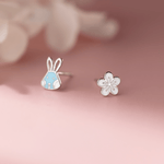 Title: Bunny & Blossom Kids Stud Earrings – 925 Sterling Silver - NAFALUXE