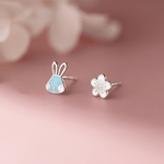 Title: Bunny & Blossom Kids Stud Earrings – 925 Sterling Silver - NAFALUXE