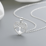 Tree of Life Heart Necklace – 925 Silver - NAFALUXE
