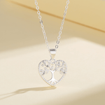 Tree of Life Heart Necklace – 925 Silver - NAFALUXE