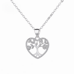 Tree of Life Heart Necklace – 925 Silver - NAFALUXE