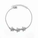 Triple Daisy Sparkle Bracelet Sterling Silver 925 - NAFALUXE