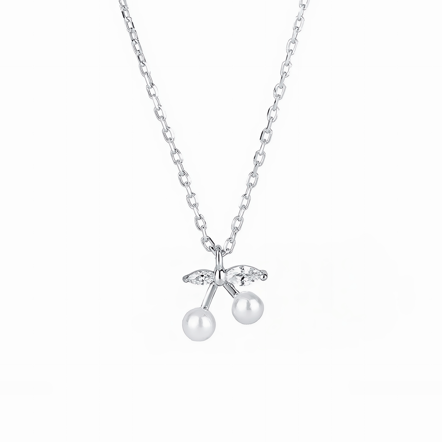 Twin Pearls – Elegant Cherry Design in 925 Silver - NAFALUXE