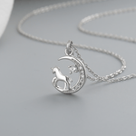 Unicorn Moon Pendant Necklace – 925 Silver - NAFALUXE