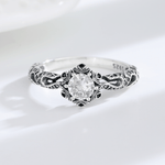 Victorian Charm – Antique - Style Sterling Silver Ring with Intricate Filigree & Brilliant CZ - NAFALUXE