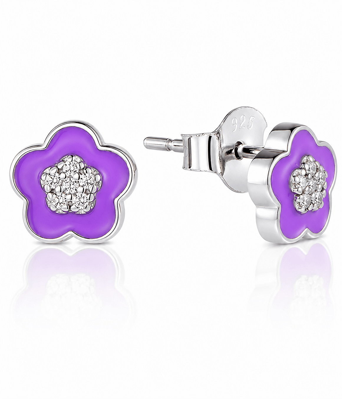 Violet Blossom Stud Earrings - NAFALUXE